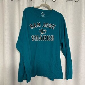 Fanatics Teal San Jose Sharks Long Sleeve Shirt - 4XL